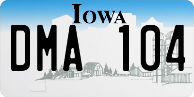 IA license plate DMA104