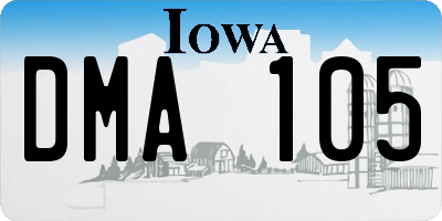 IA license plate DMA105
