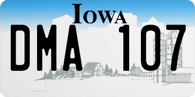 IA license plate DMA107
