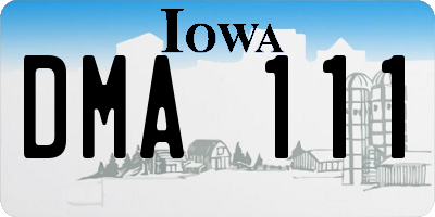 IA license plate DMA111
