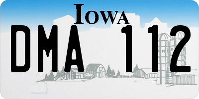 IA license plate DMA112