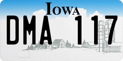 IA license plate DMA117