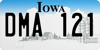 IA license plate DMA121