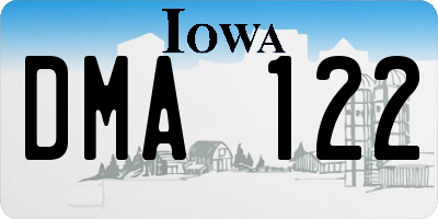 IA license plate DMA122