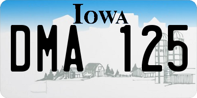 IA license plate DMA125