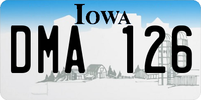 IA license plate DMA126