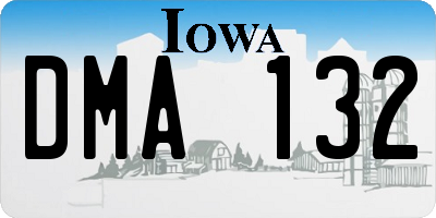 IA license plate DMA132