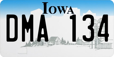 IA license plate DMA134