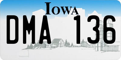 IA license plate DMA136