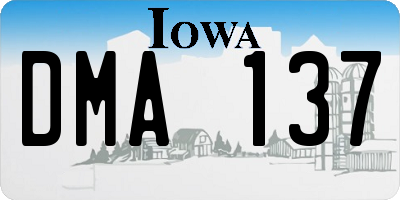 IA license plate DMA137