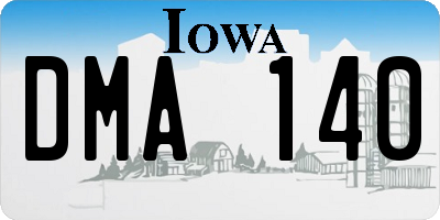 IA license plate DMA140