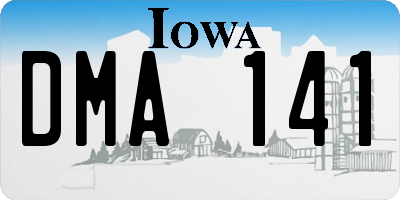 IA license plate DMA141