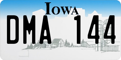 IA license plate DMA144