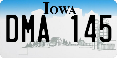 IA license plate DMA145