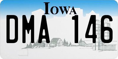 IA license plate DMA146