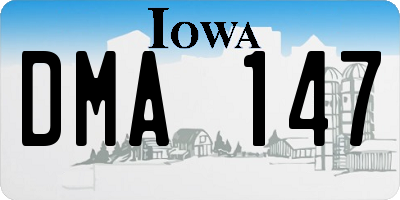 IA license plate DMA147