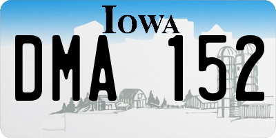 IA license plate DMA152