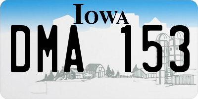 IA license plate DMA153