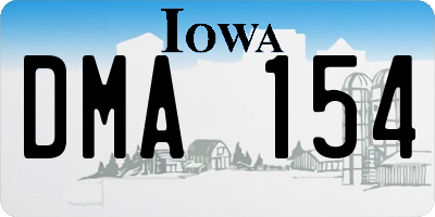 IA license plate DMA154