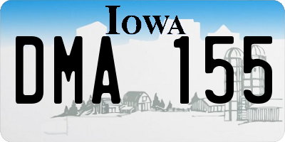 IA license plate DMA155