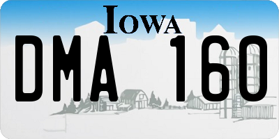 IA license plate DMA160