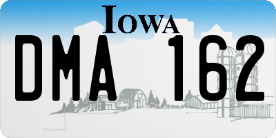 IA license plate DMA162