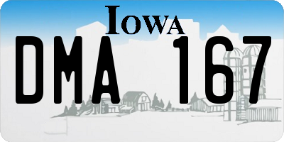 IA license plate DMA167