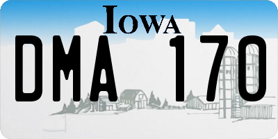 IA license plate DMA170