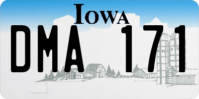 IA license plate DMA171