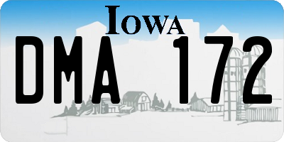 IA license plate DMA172