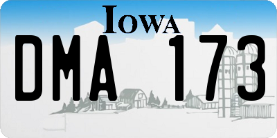 IA license plate DMA173