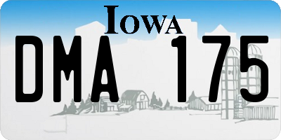 IA license plate DMA175