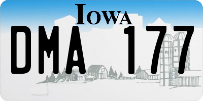 IA license plate DMA177