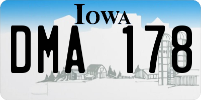 IA license plate DMA178
