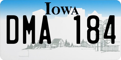 IA license plate DMA184