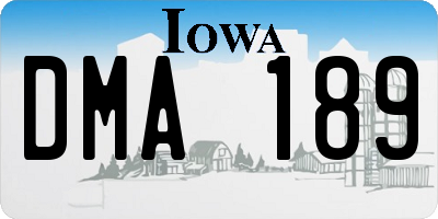 IA license plate DMA189
