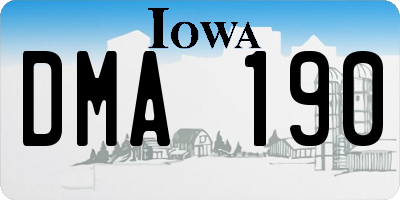 IA license plate DMA190