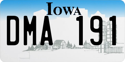 IA license plate DMA191