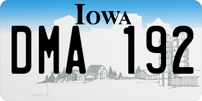 IA license plate DMA192