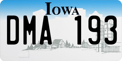 IA license plate DMA193