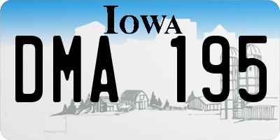 IA license plate DMA195
