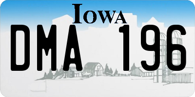 IA license plate DMA196
