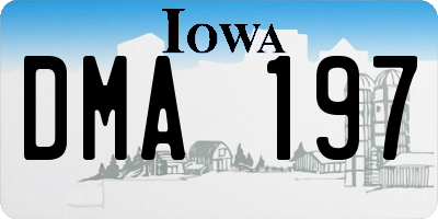 IA license plate DMA197