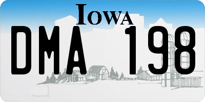 IA license plate DMA198