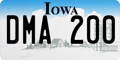IA license plate DMA200