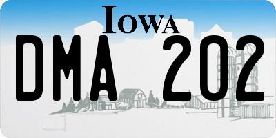 IA license plate DMA202