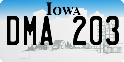 IA license plate DMA203