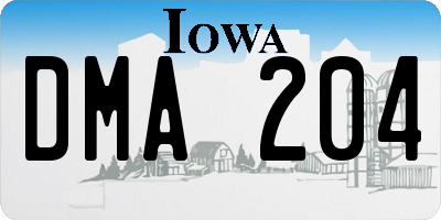 IA license plate DMA204