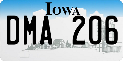 IA license plate DMA206