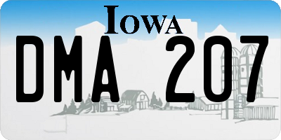 IA license plate DMA207